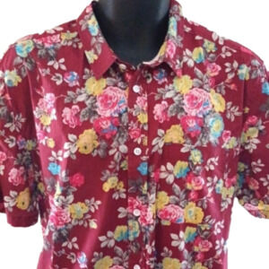 FLORAL Bouquet Print Shirt, L